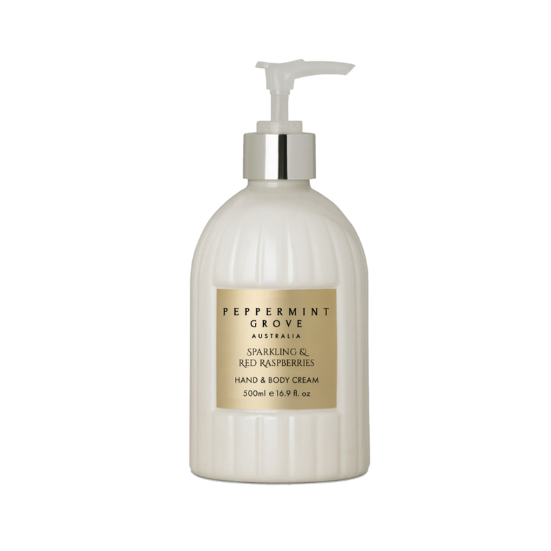Hand & Body Cream 500ml - Sparkling & Red Raspberries