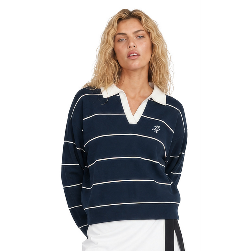 Wmns Acres Knit Polo - Navy