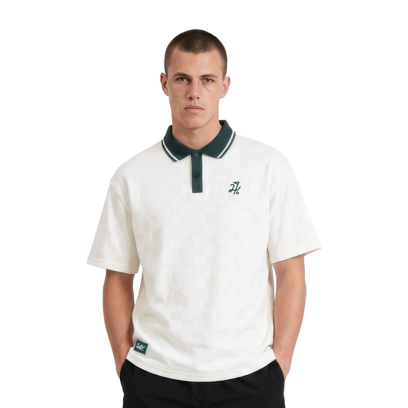 Check Par Polo - White