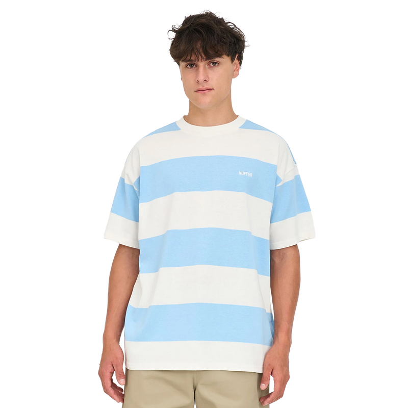 Stripe SS Tee Bay Blue/Chalk