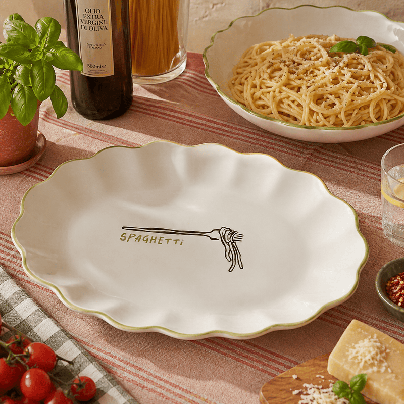 Mangiare Spaghetti Ceramic Dish
