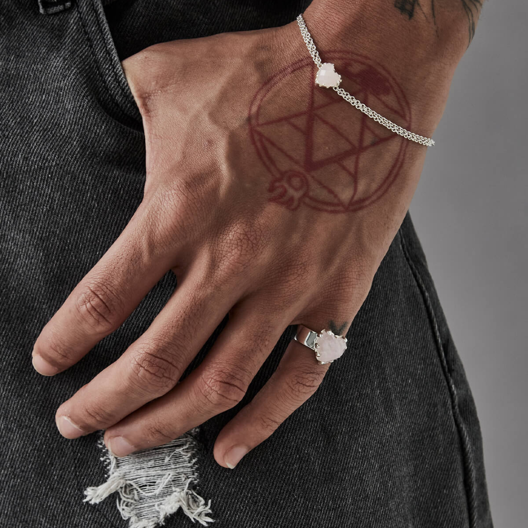 Love Claw Ring Rose Quartz