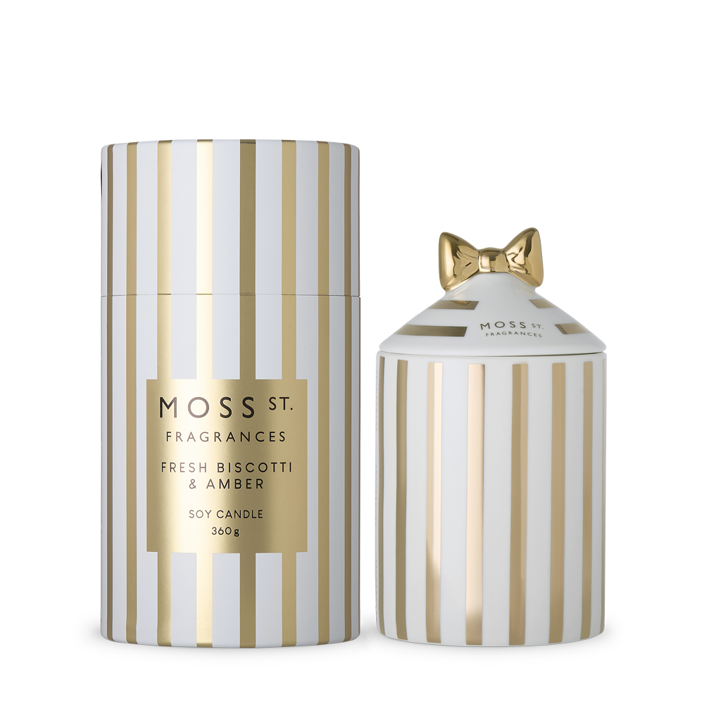 Fresh Biscotti & Amber | Moss St. Ceramic Candle 360g