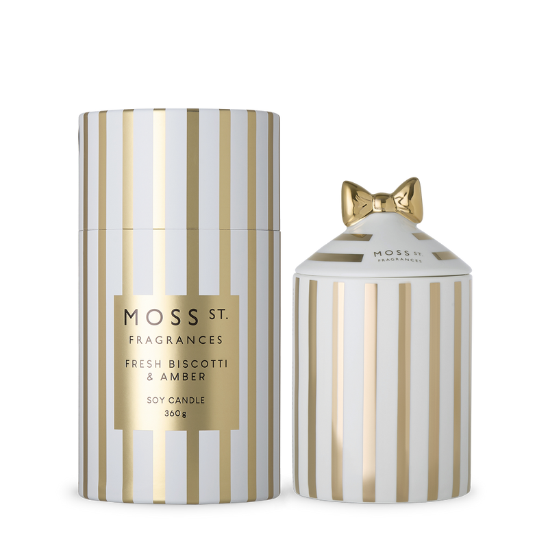 Fresh Biscotti & Amber | Moss St. Ceramic Candle 360g