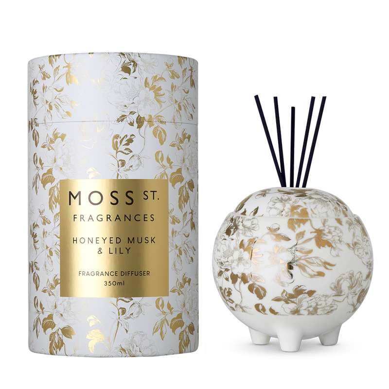 Honeyed Musk & Lily | Moss St. Ceramic Diffuser 350ml