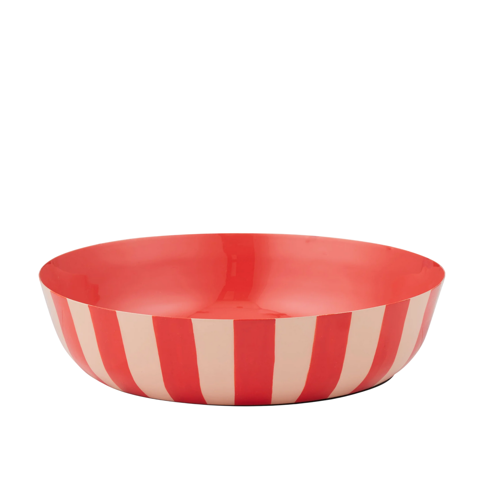 Linear Metal Bowl 30x7cm Nude/Tomato