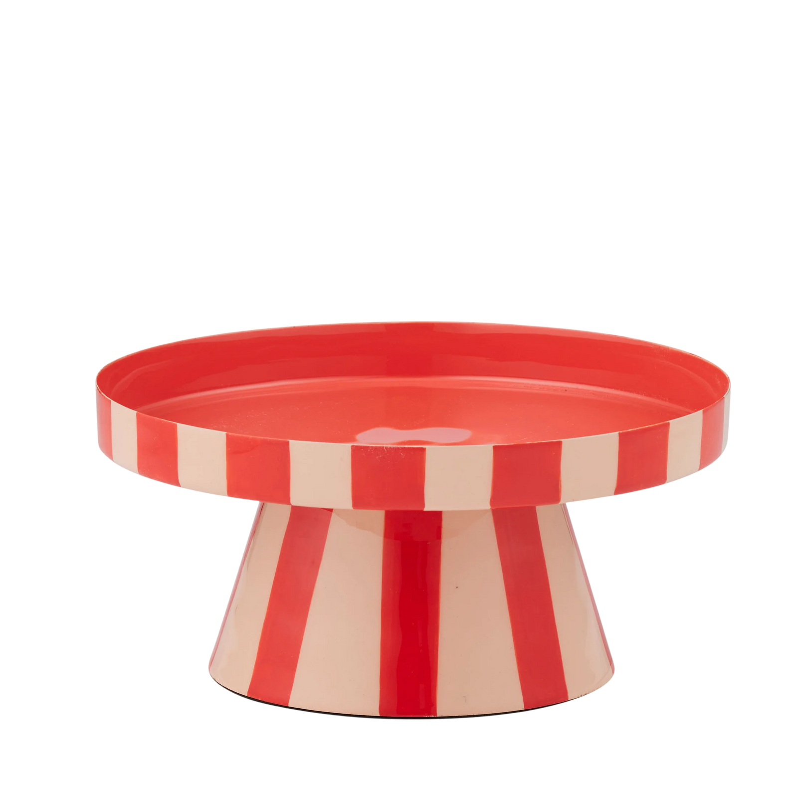Linear Metal Cake Stand 24x11cm Nude/Tomato