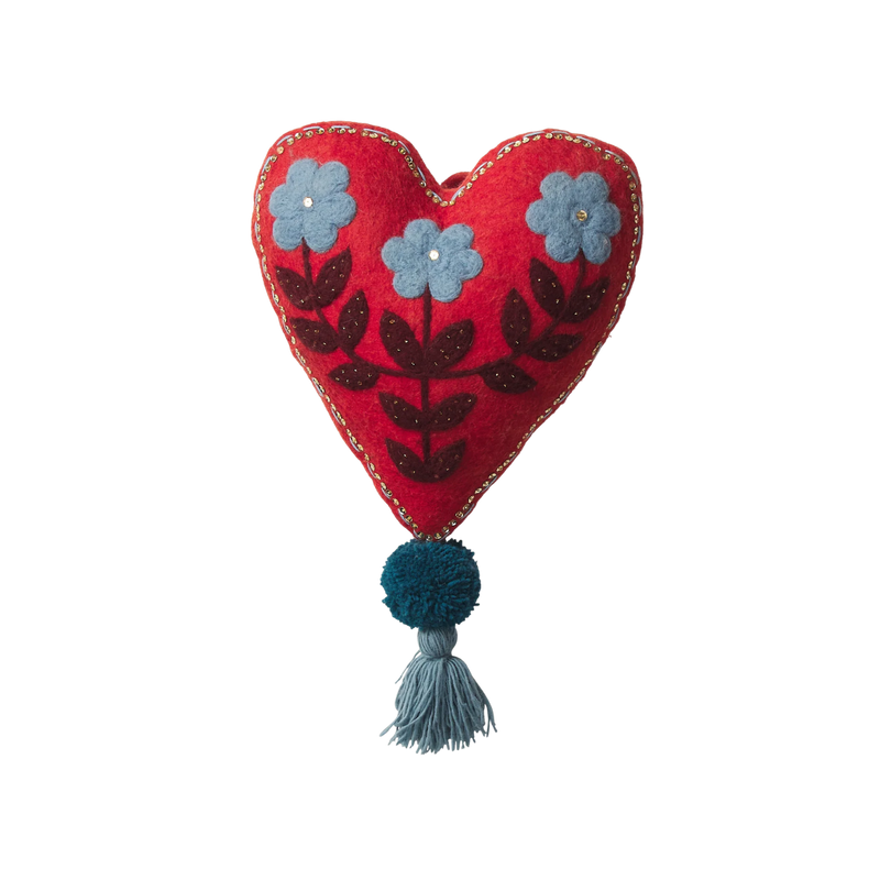 Sadie Felt Heart Door Decoration