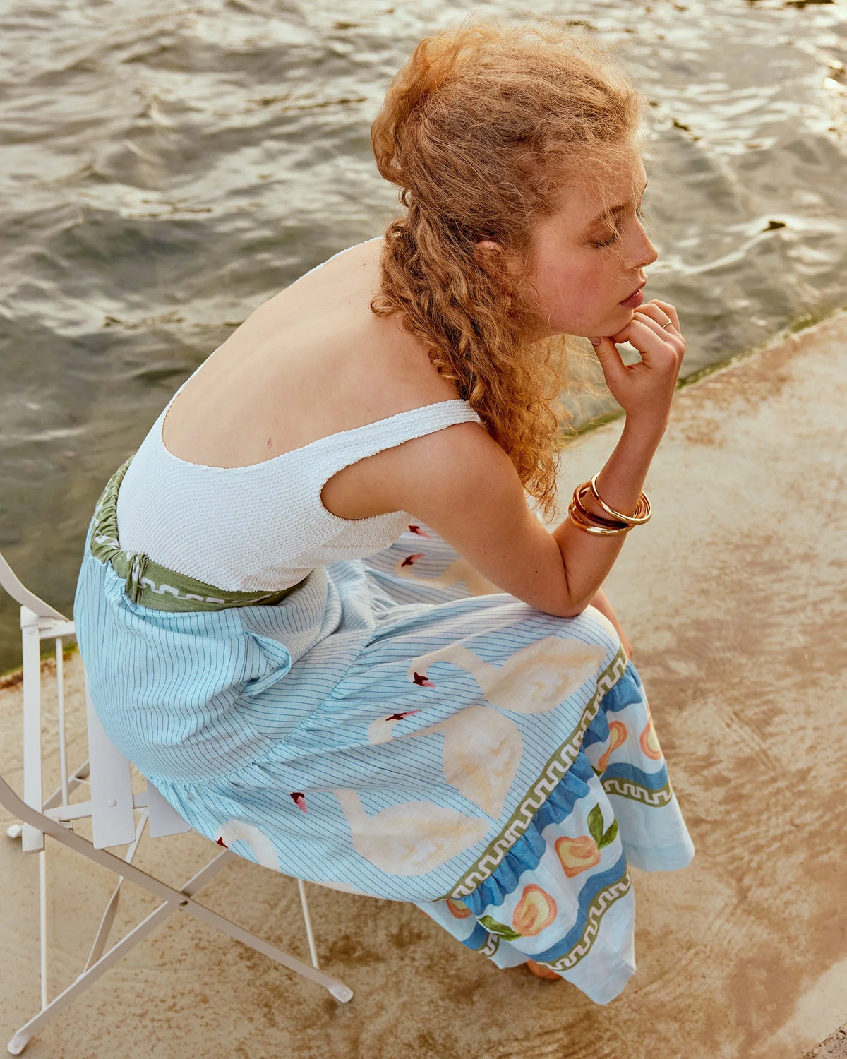 Swan Lake Tiered Maxi Skirt
