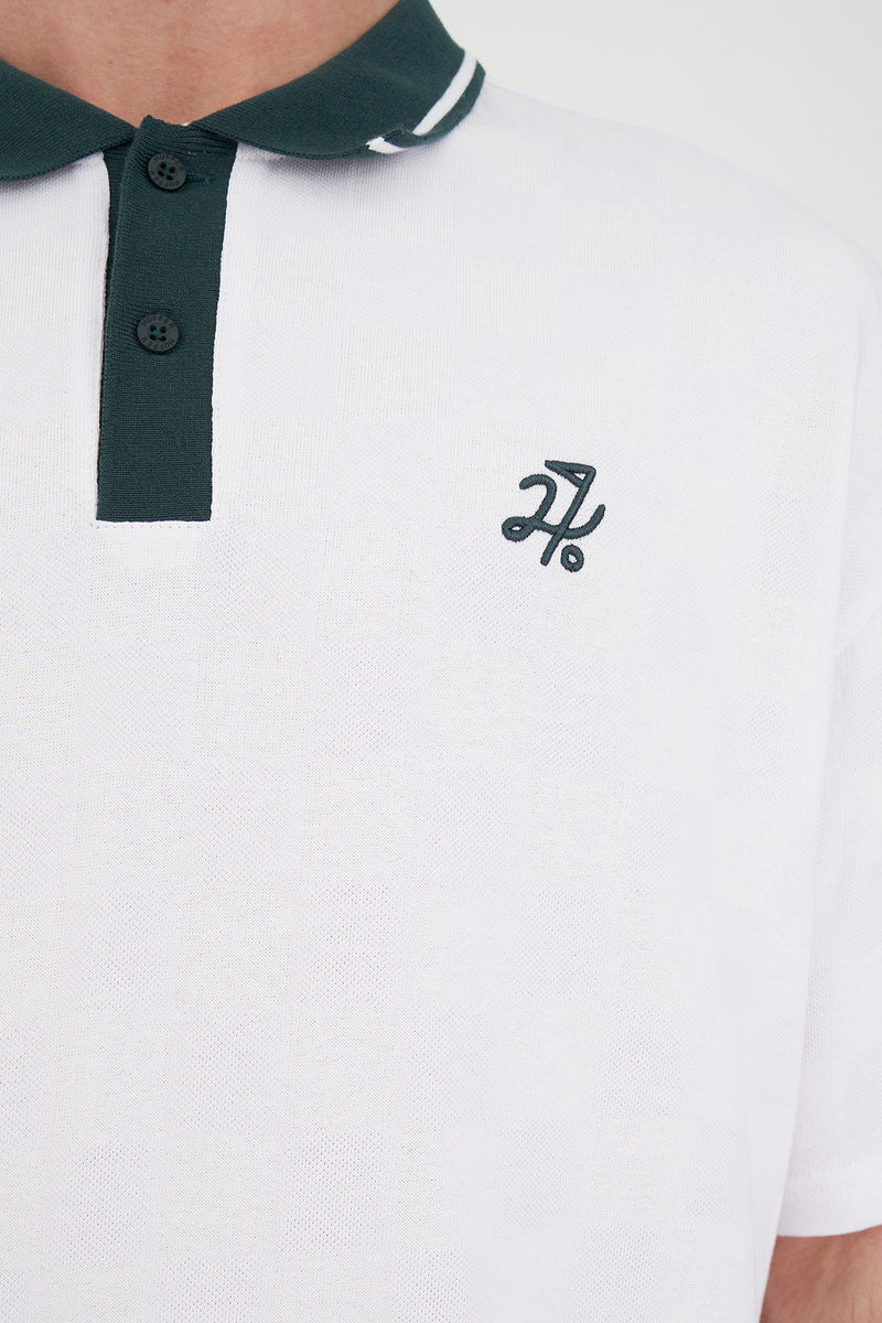 Check Par Polo - White