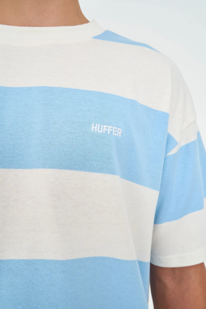 Stripe SS Tee Bay Blue/Chalk