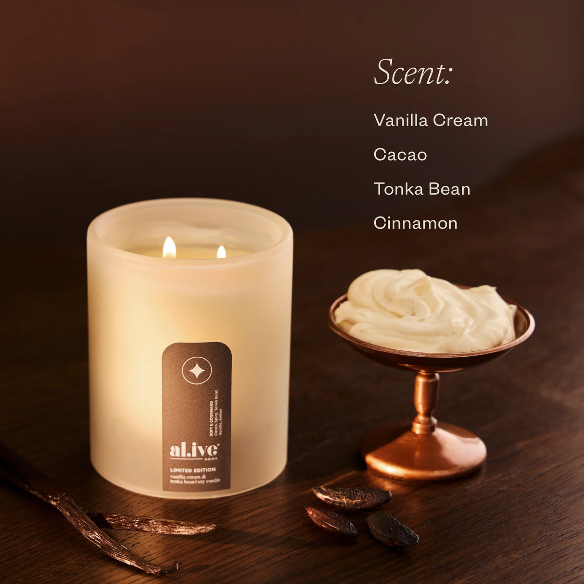 Soy Candle - Vanilla Cream and Tonka Bean
