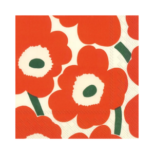Marimekko Luncheon Napkins 20pk - Unikko Orange Green