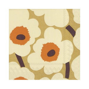 Marimekko Luncheon Napkins 20pk - Unikko Orange Cream