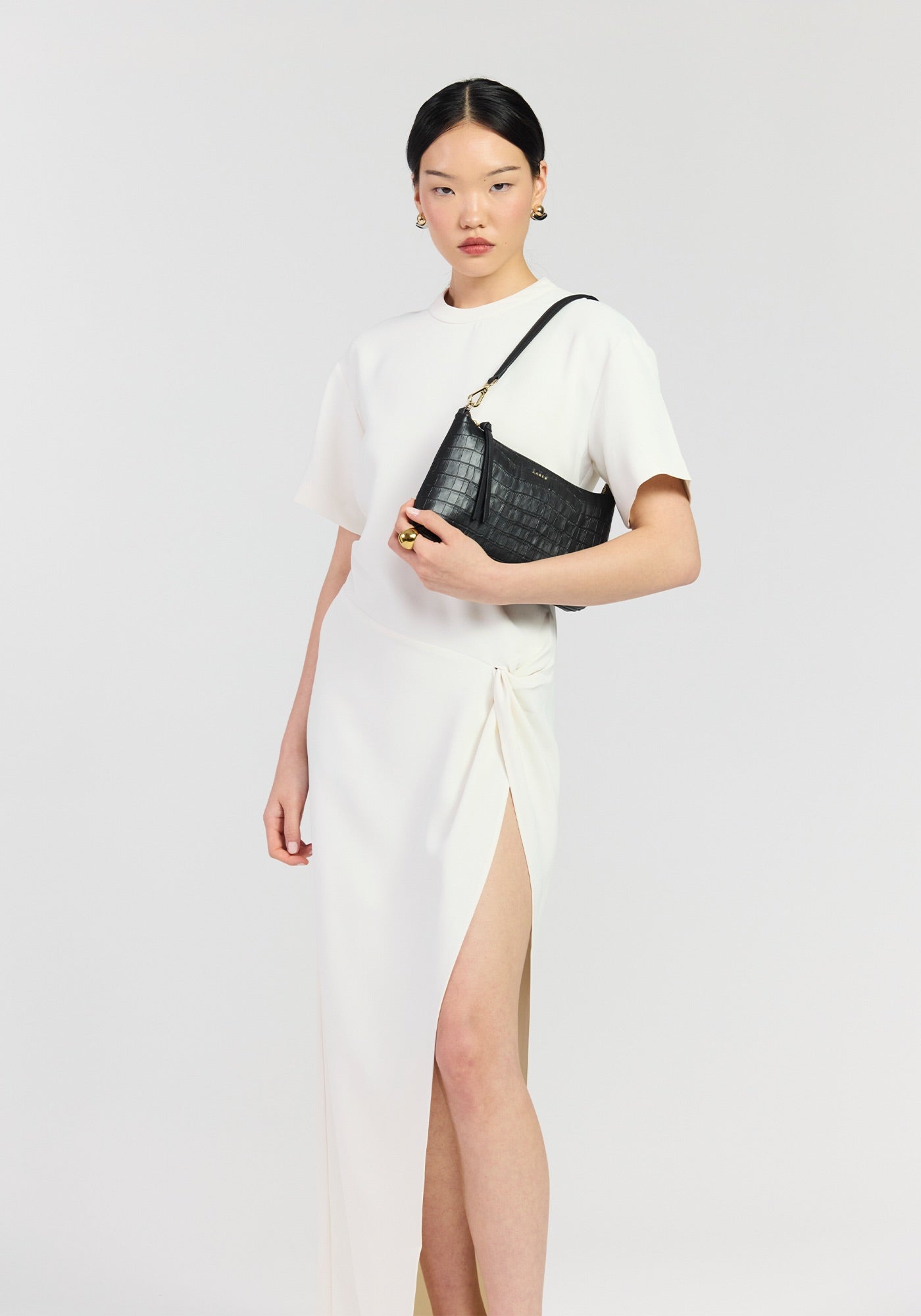 Haven Shoulder Bag - Black Croc