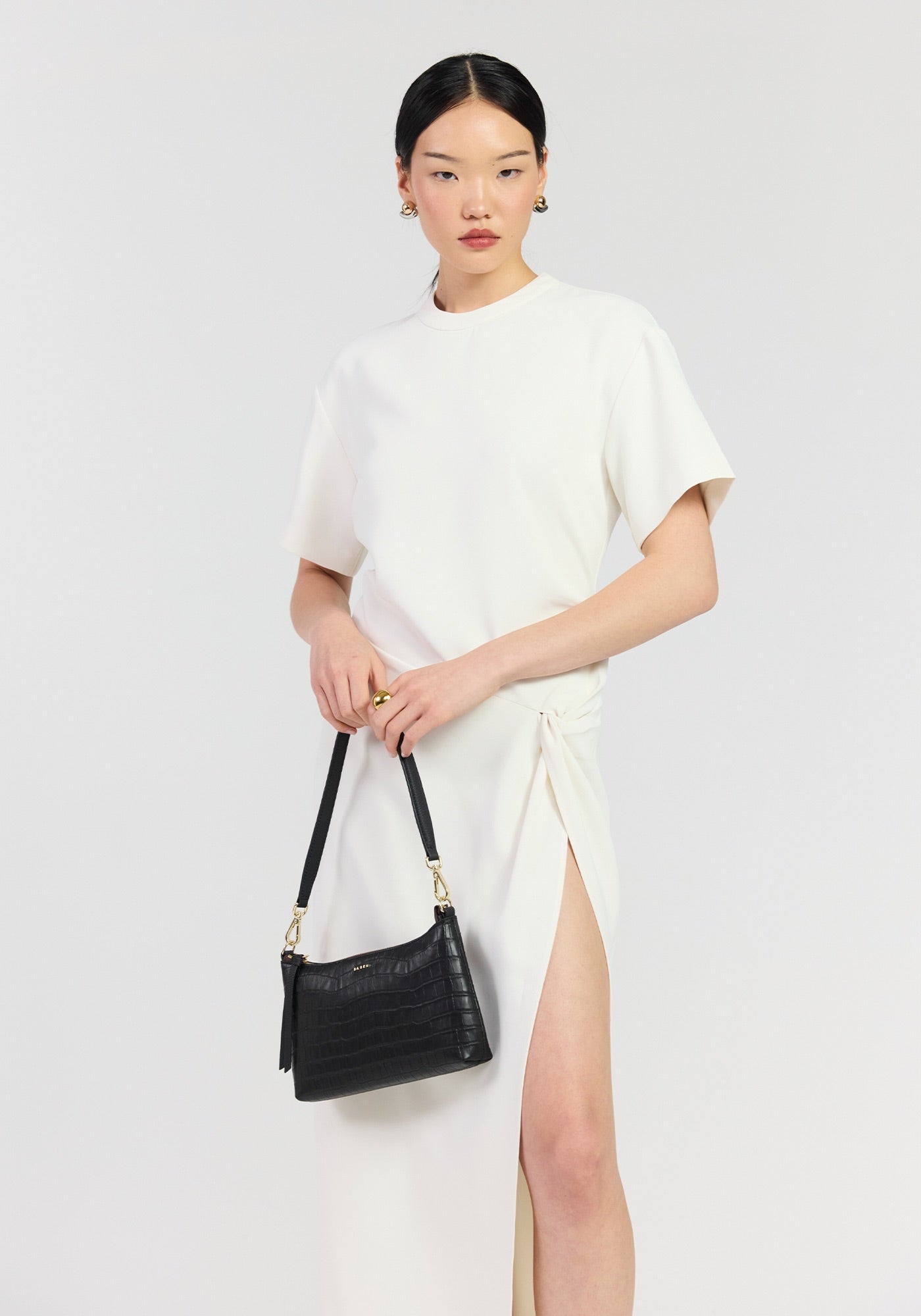 Haven Shoulder Bag - Black Croc