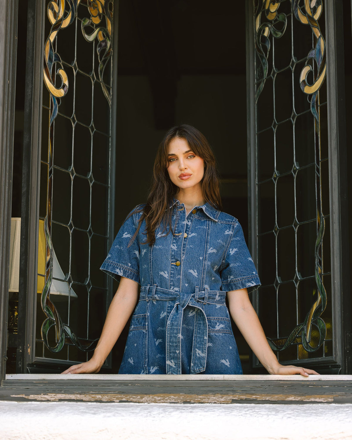 Royal Match Denim Mini Dress