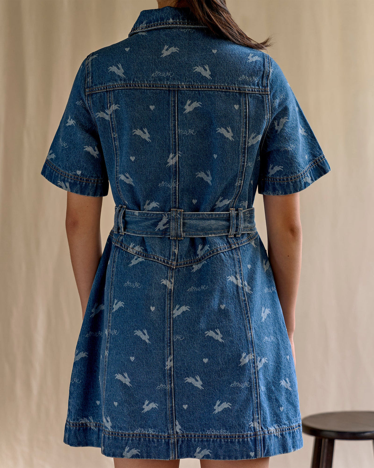 Royal Match Denim Mini Dress