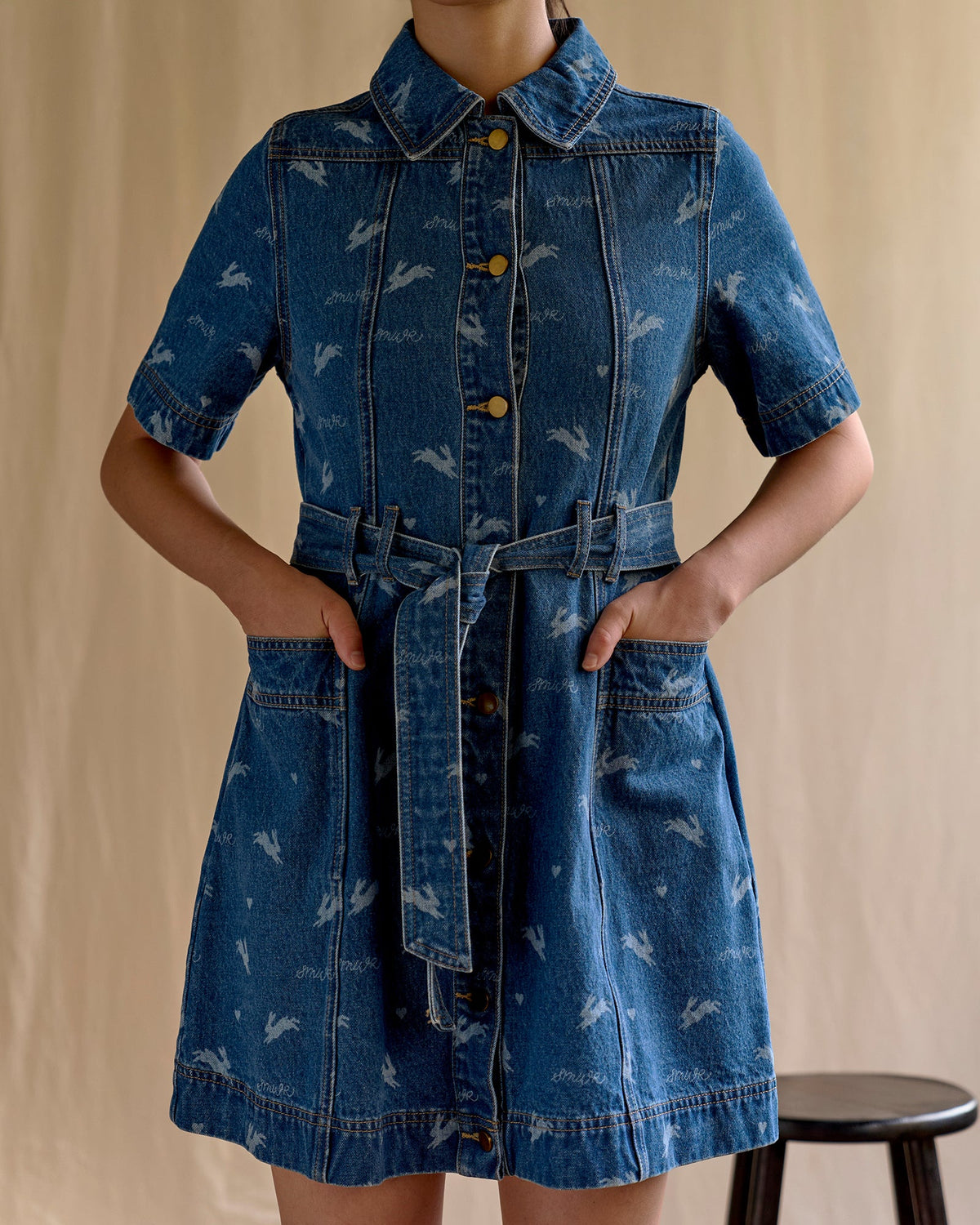 Royal Match Denim Mini Dress