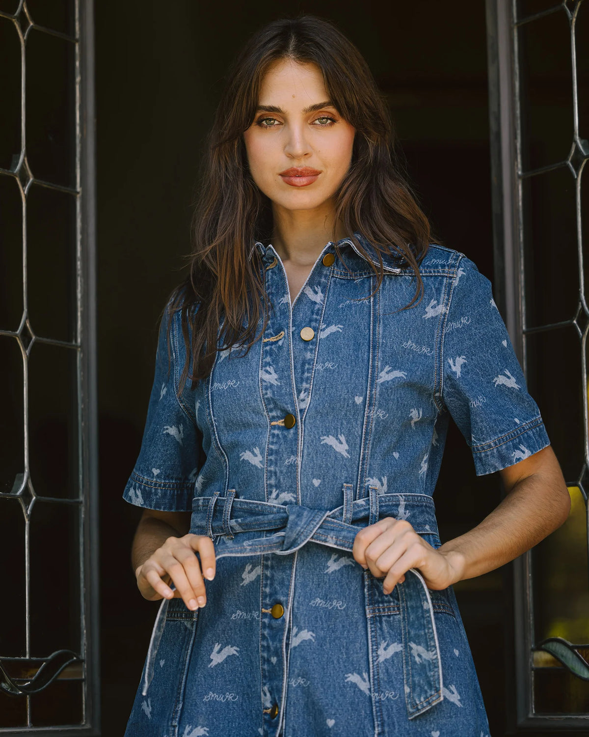 Royal Match Denim Mini Dress