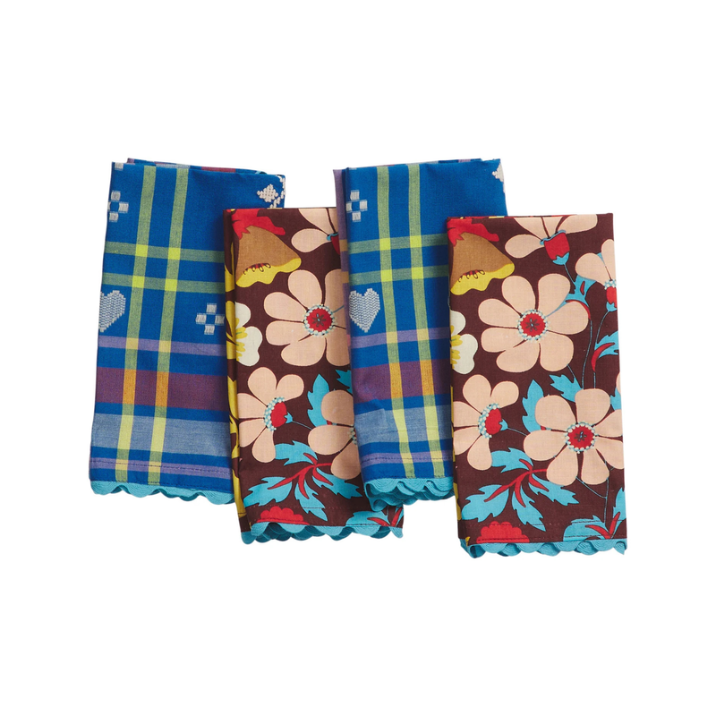 Josephine Cotton Napkin Set - Blue Bell