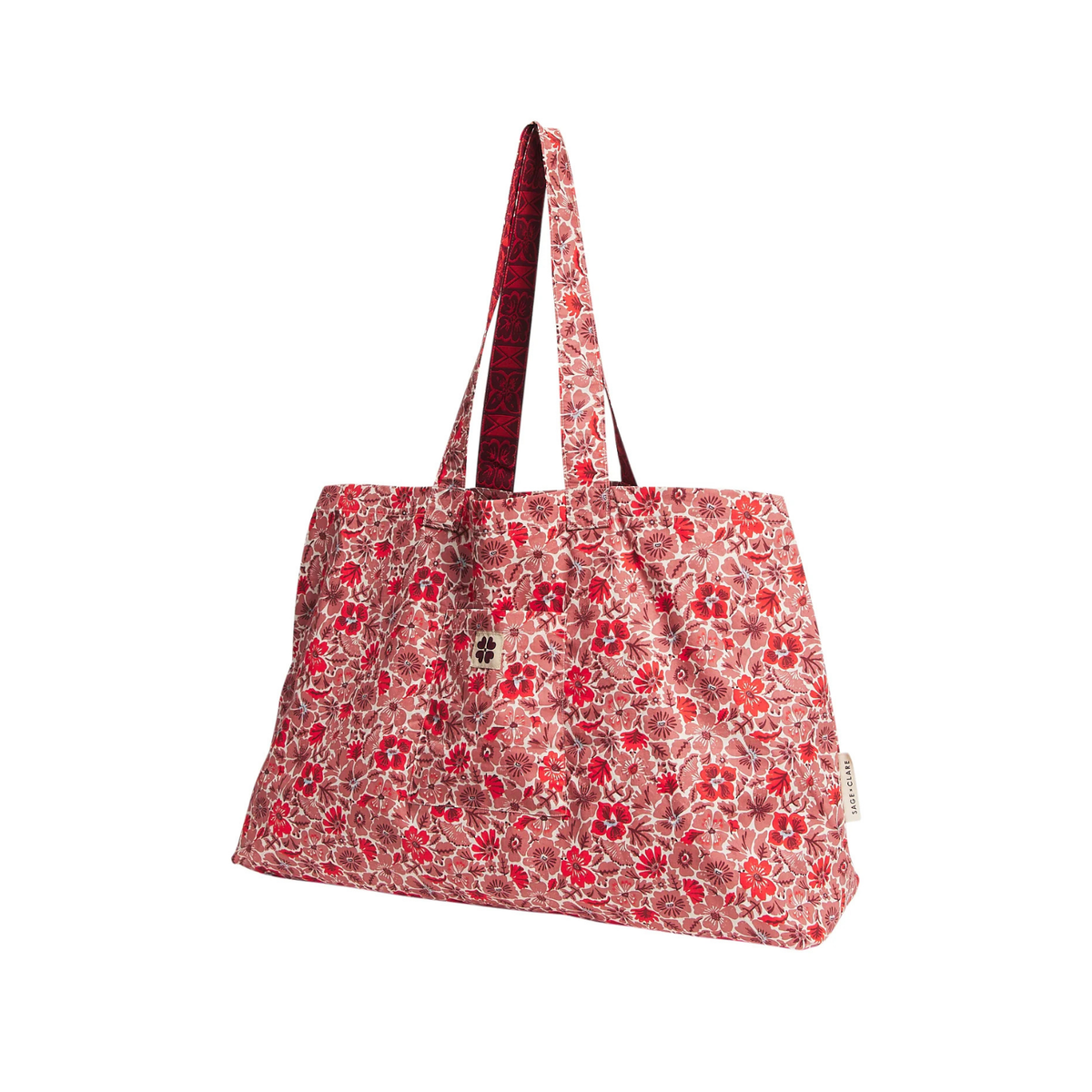 Magnolia Reversible Cotton Tote Bag - Poppy