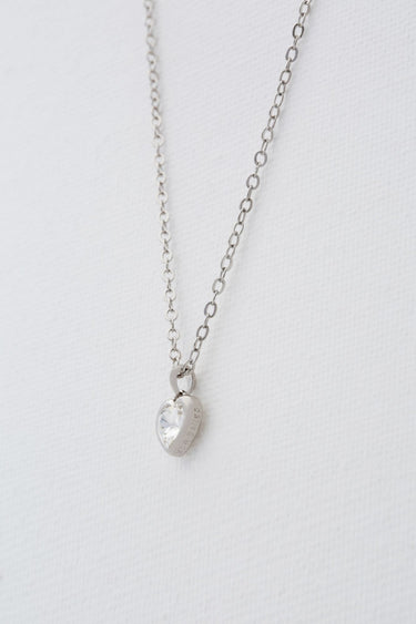 Ted Baker Crystal Heart Pendant Necklace - Silver