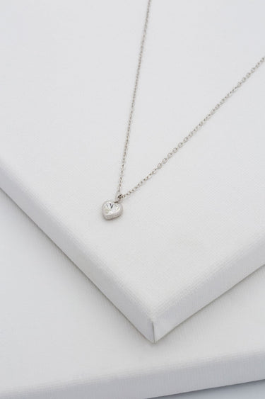 Ted Baker Crystal Heart Pendant Necklace - Silver