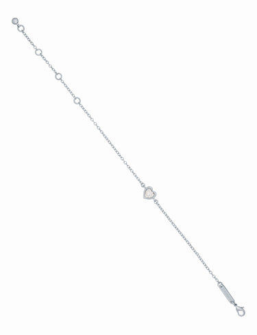 Ted Baker Hansaa Crystal Heart Adjustable Chain Bracelet - Silver