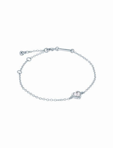 Ted Baker Hansaa Crystal Heart Adjustable Chain Bracelet - Silver