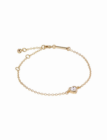 Ted Baker Hansaa Crystal Heart Adjustable Chain Bracelet - Gold