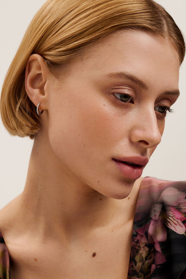 Ted Baker Heplie Crystal Hoop Earrings - Silver