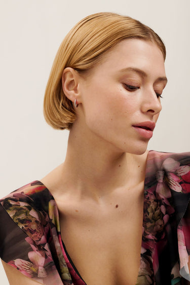 Ted Baker Heplie Crystal Hoop Earrings - Silver