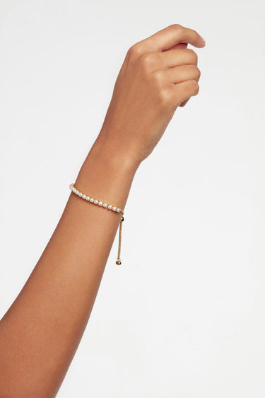 Ted Baker Perrmel Pearl Adjustable Tennis Bracelet - Gold