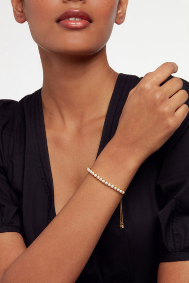 Ted Baker Perrmel Pearl Adjustable Tennis Bracelet - Gold