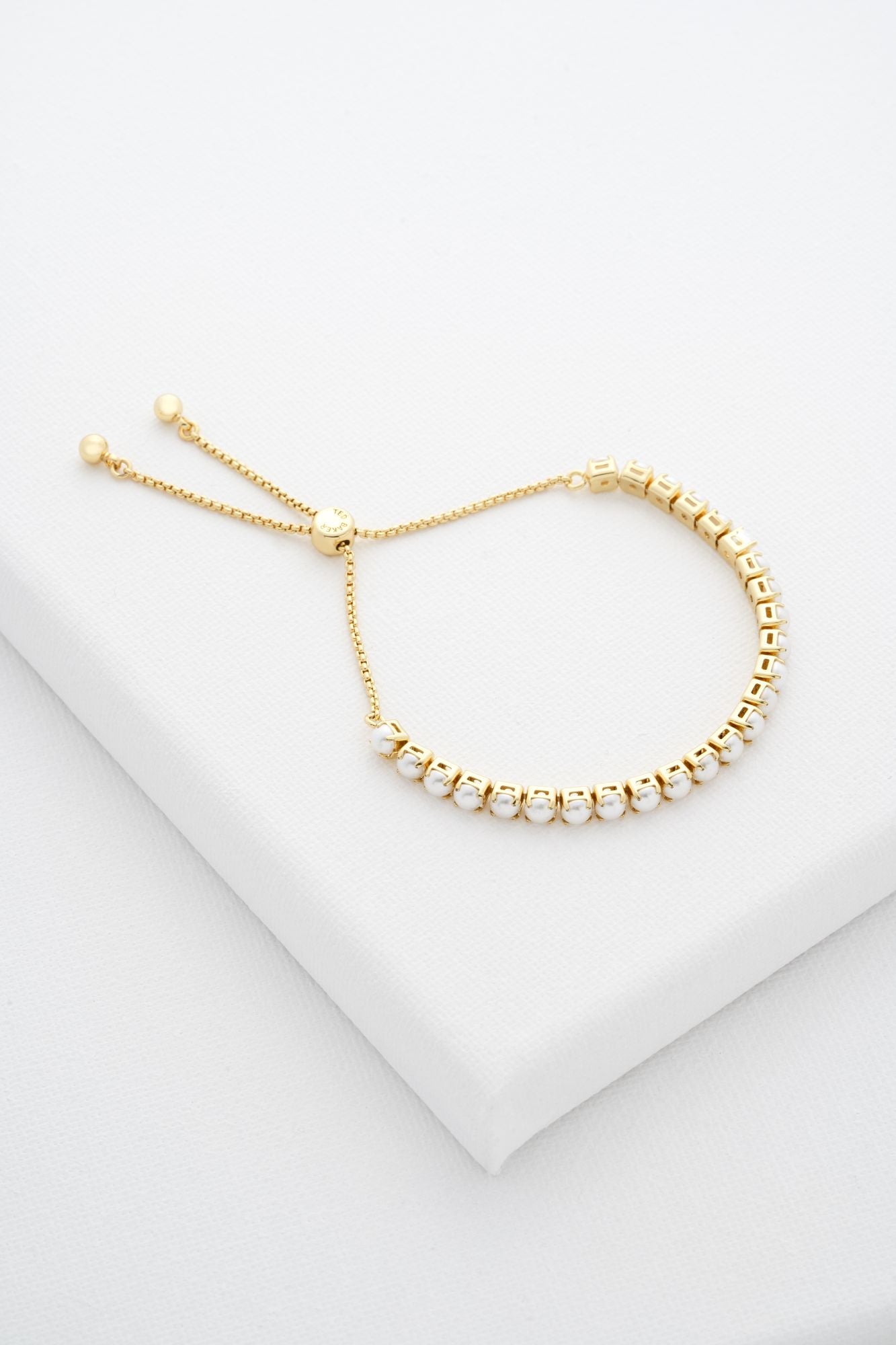 Ted Baker Perrmel Pearl Adjustable Tennis Bracelet - Gold
