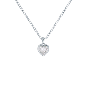 Ted Baker Crystal Heart Pendant Necklace - Silver