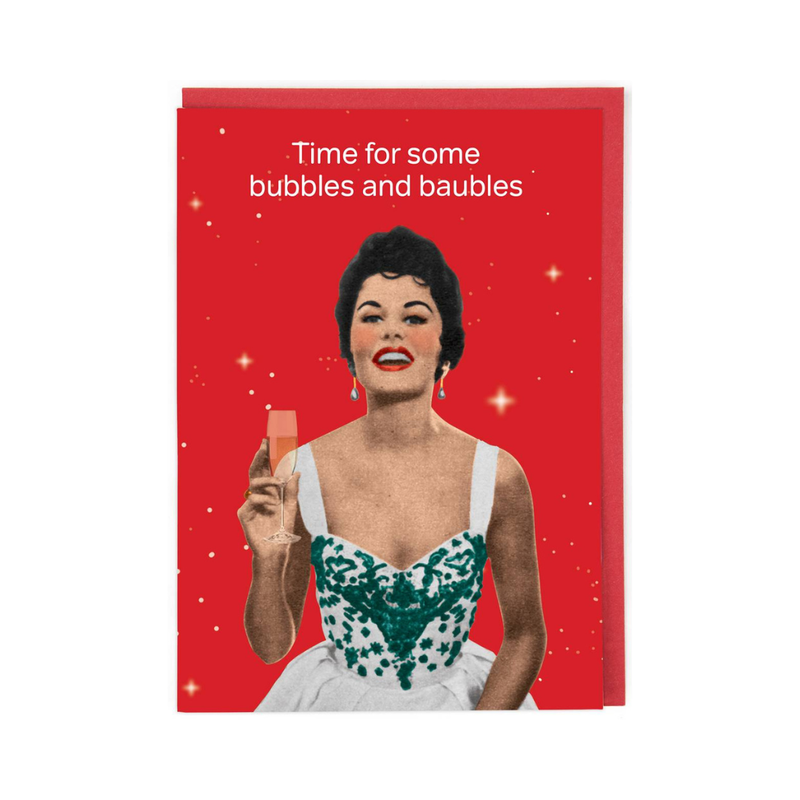 Cath Tate - Bubbles And Baubles - Christmas Card