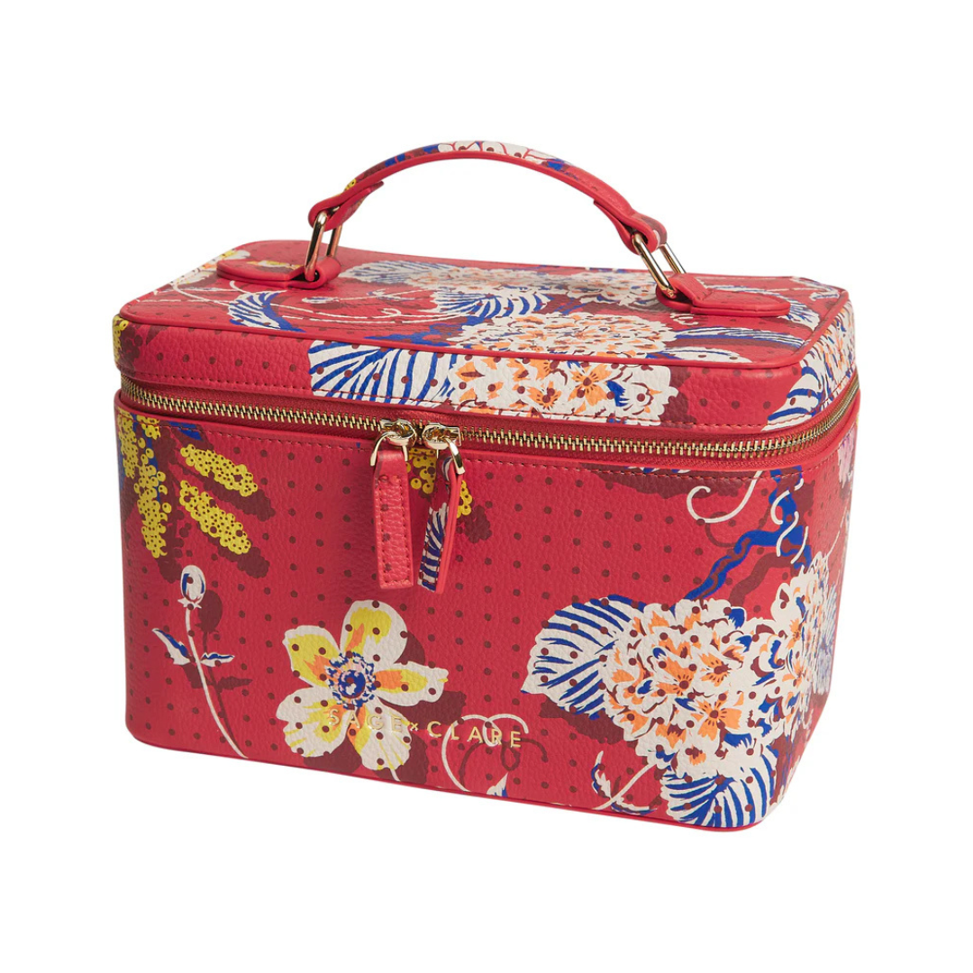Heidi Large Vanity Case - Vermillion