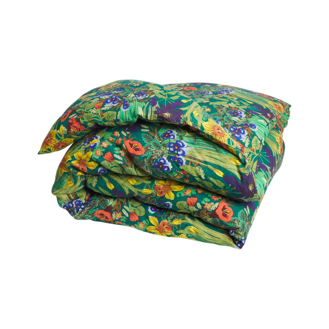 Babette Linen Quilt Cover Verdant