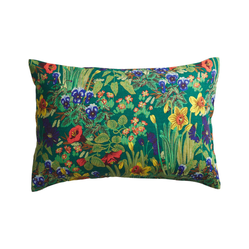 Babette Linen Pillowcase Set - Verdant