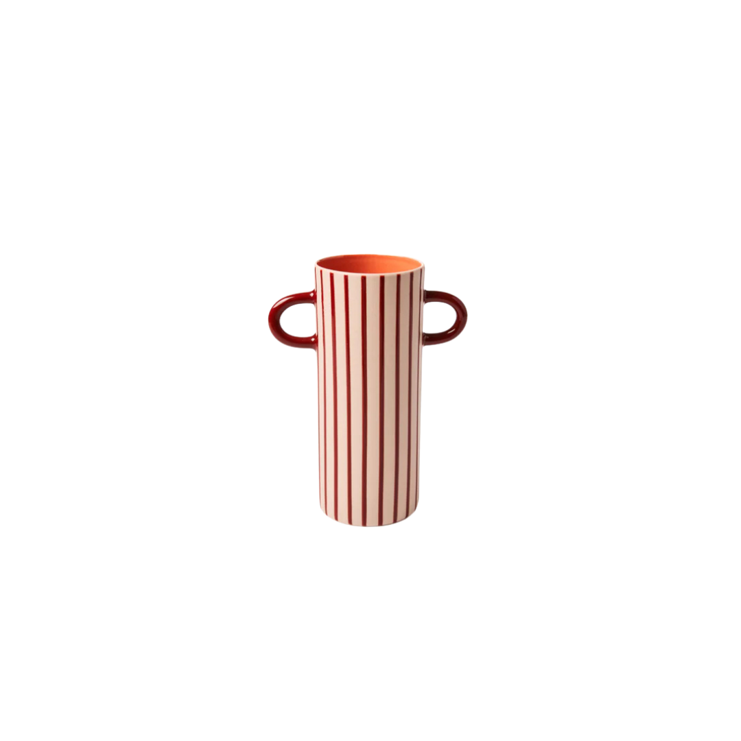 Griffe Bud Vase - Pink Pinstripe