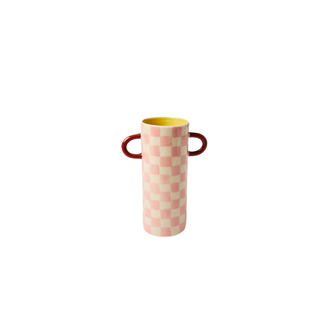 GRIFFE BUD VASE - PINK CHECK