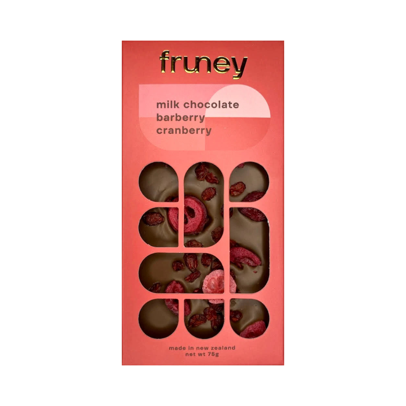 Milk Chocolate, Barberry & Cranberry Bar