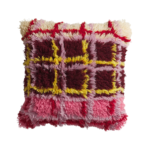 Karina Shag Cushion - Rosewood