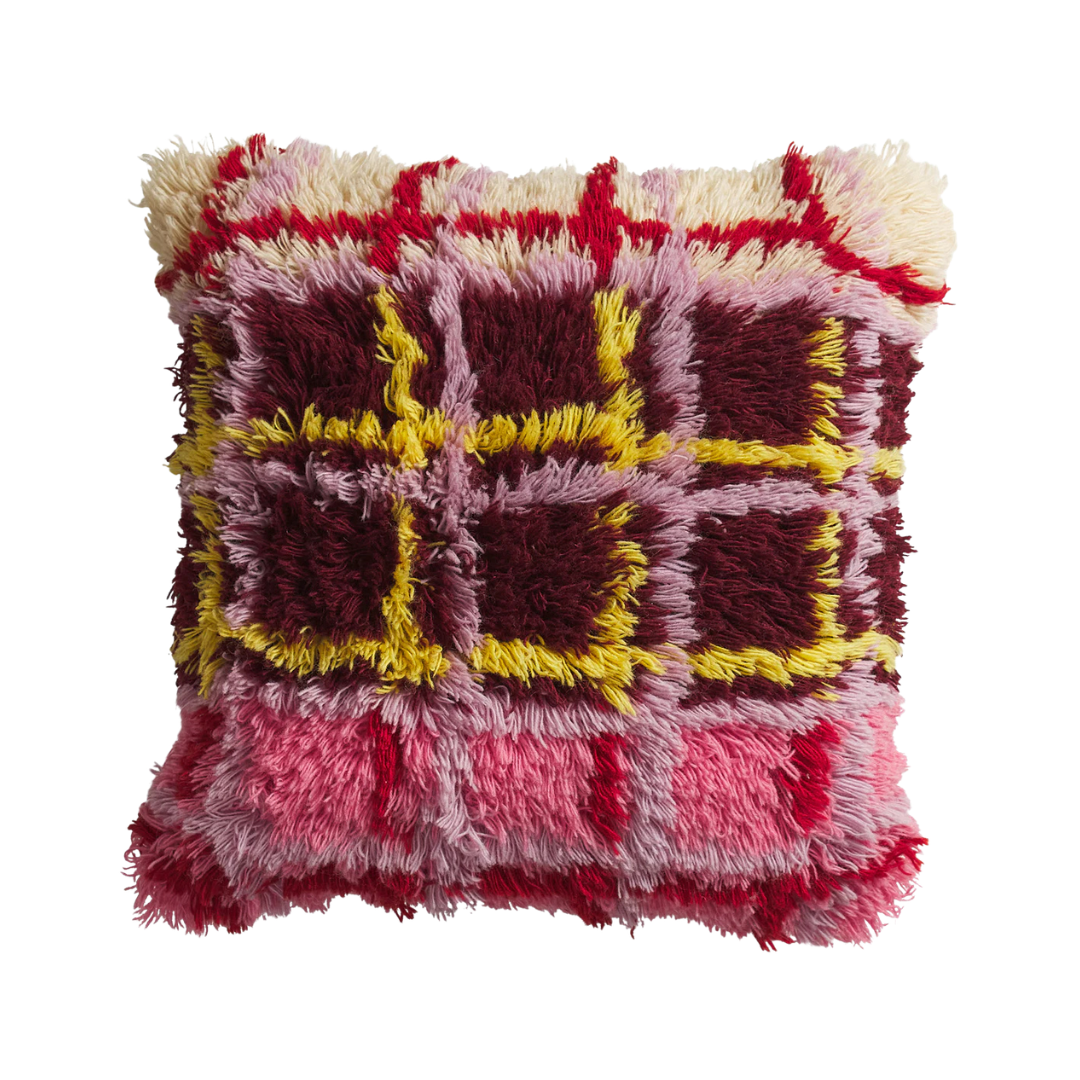 Karina Shag Cushion - Rosewood