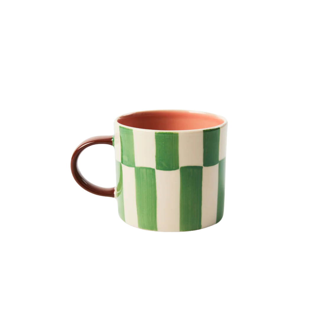 Bloomie Green Check Mug