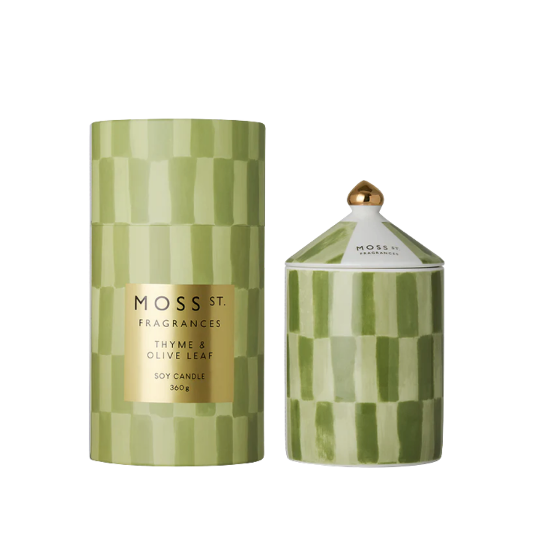Ceramic Candle 360g - Thyme & Olive Leaf