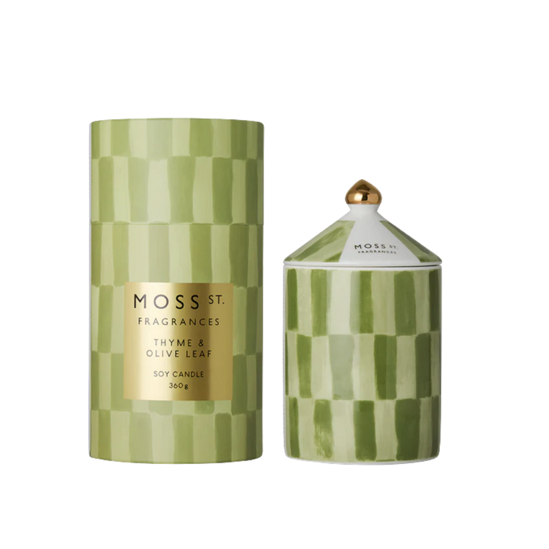 Ceramic Candle 360g - Thyme & Olive Leaf