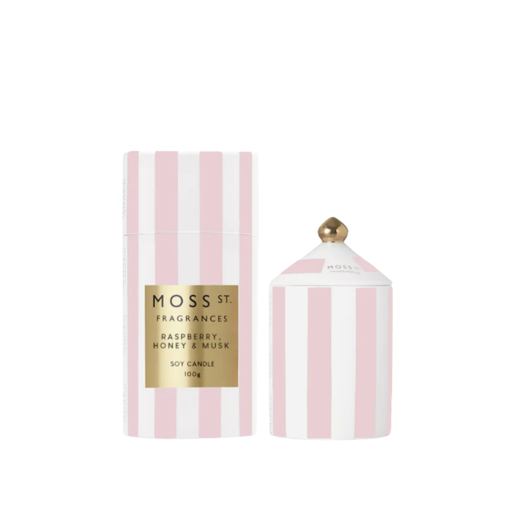 Ceramic Candle 100g - Raspberry, Honey & Musk